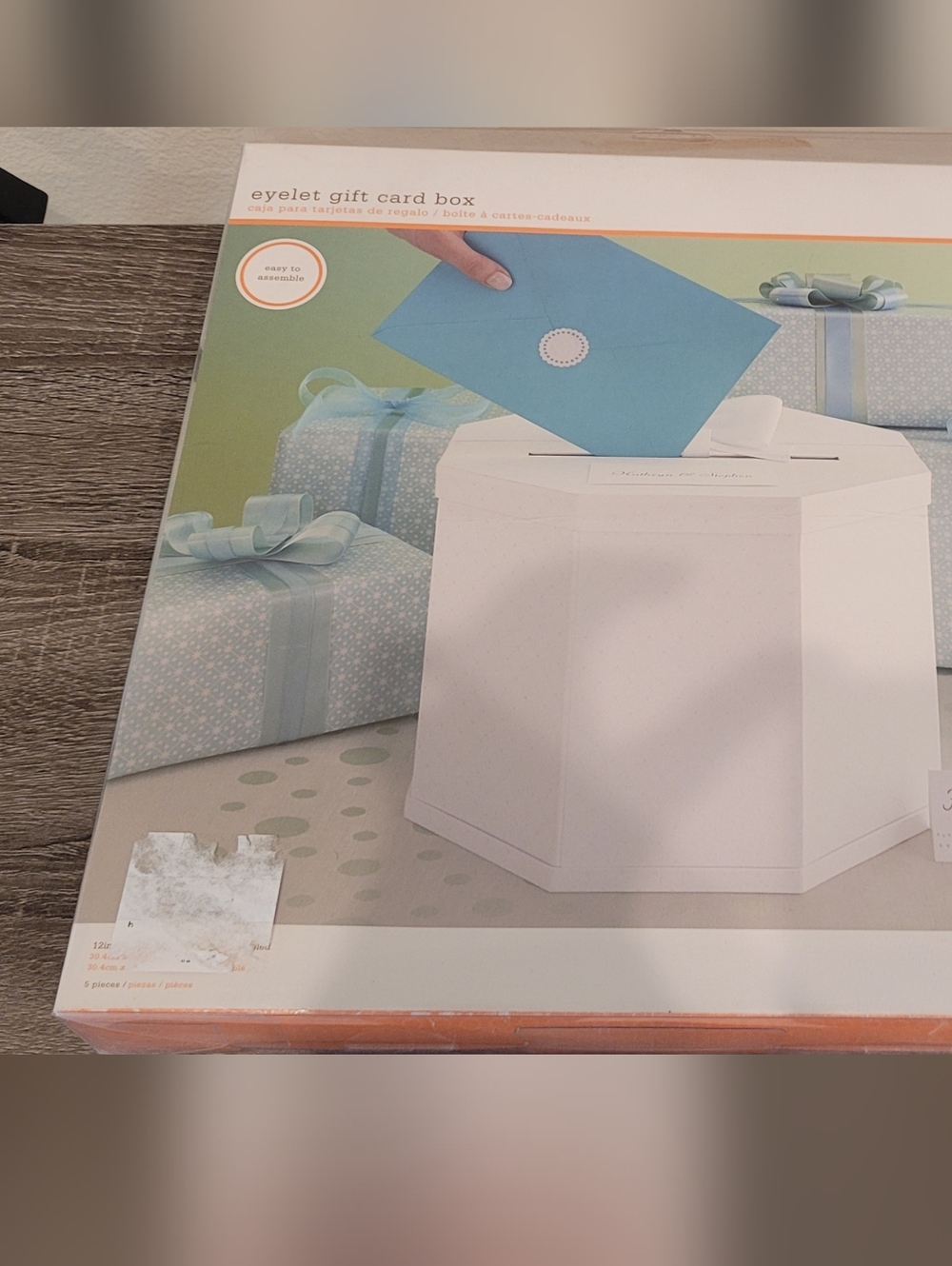Martha Stewart Eyelet Wedding Gift Card Box – White